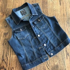 COPY - Denim vest, dark blue, Wax denim L